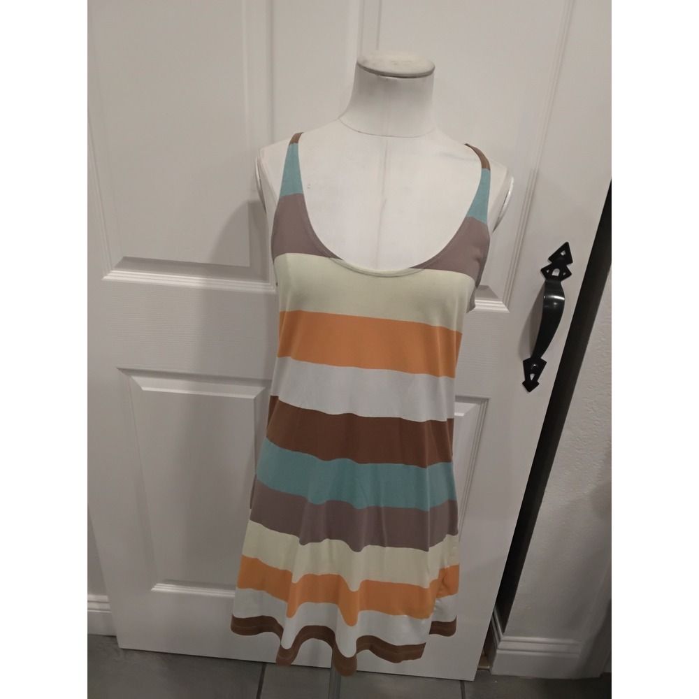 Quiksilver Women's Striped Tank Dress‎ Casual Beach Summer Mini